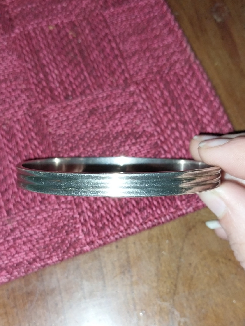 Mid Century James Craig Handwrought Sterling Silver Reeded Bangle Bracelet